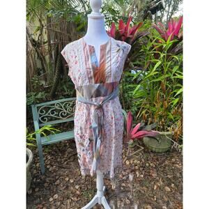 NWT Johnny Was 3J Workshop Floral Embroidered Dress Medium